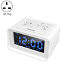 LED Digital Bedroom Alarm Clock With USB Charging Port Clock Radio Temperature Electronic Platform Clock, Specification: UK Plug(White)