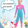 SLINX 1903 Kids Full Body Long Sleeve Thermal Wetsuit, Size: L(Pink Blue)