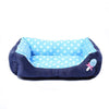 Cosy Cartoon Pet Bed - Small, Blue - Washable Cushion