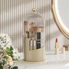 Desktop Dust-proof Rotating Cosmetics Storage Box Push-pull Lipstick Rack(Milk White Transparent)