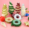 2.8m /Roll Christmas Glitter Striped Ribbon Bow DIY Decorative Ribbon Gift Packaging Ribbon(Red)