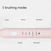 DELIPU Electric Toothbrush Rechargeable Sonic 5-Speed Adjustment Children Adult Household Waterproof Soft Hair Whitening Toothbrush USB Charging Cable (White)