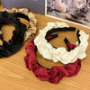 Elegant Wide-Brimmed Pleated Hoops Satin Fabric Versatile Headband(Black)