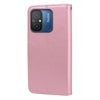 For Xiaomi Redmi 12C/11A 4G Global/Poco C55 Rose Embossed Flip PU Leather Phone Case(Rose Gold)
