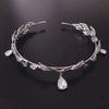 Leaves Frontal Ornaments Crown Hair Band Rhinestone Headdress(Silver)