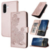 For Samsung Galaxy A36 5G Datura Flower Embossed Flip Leather Phone Case(Rose Gold)