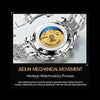 JIN SHI DUN 8750 Men Fashion Waterproof Luminous Mechanical Watch(Silver White)