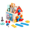 Wooden Multifunction Toolbox Early Learning Disassembly Nut Tool Basket Children Educational Toy(Colorful)