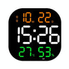 13-Inch LED Acrylic Electronic Clock Large-Screen Square Wall Clock With Timing Temperature Humidity(6632 Orange White Green)