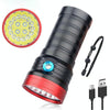 3 Gears, DB18 18xT6, Luminous Flux: 5400lm LED Flashlight, Without Battery (Red Black)