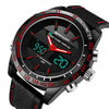 SANDA 774 Men Belt Watch Dual Display Multi Function Sports Electronic Watch Fashion Trend Leisure Waterproof Luminous Watch(Red)