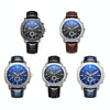 Ochstin 5039C Multifunctional Business Men Watch Luminous Waterproof Leather Quartz Watch(Silver+Black+Coffee)
