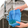 Rectangular Double Pull Basket Foldable Silicone Air Fryer Baking Pan(Blue)
