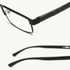 Simple Matel Frame Reading Glasses Hyperopia Eyeglasses +3.00D(Matte Black)