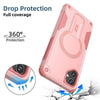 For Samsung Galaxy A05 Armor MagSafe Holder PC Hybrid TPU Phone Case(Pink)