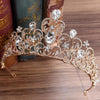 Crystal Wedding Crown Bride Crown Headband Accessories Hair Jewelry Ornaments(Gold White)