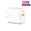 CS-20W Mini Portable PD3.0 + QC3.0 Dual Ports Fast Charger(US Plug)