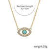 Angel Eyes Pendant Layered Necklace, Model: N2106-7 Hot Diamond Blue-green Color