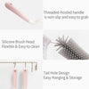 Silicone Rotating Multifunction Cleaning Cup Brush Set Bottle Nipple Straw Cleaner Brush(Straight Handle Pink)