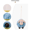 Christmas Tree Wooden Lambskin Lamb Pendant Holiday Decorations(Blue)
