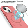 For iPhone 13 Shockproof MagSafe Armor PC Hybrid TPU Phone Case(Dark Pink+Maroon)