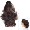 Natural Short Curly Hair Clip-on Pear Blossom Roll Horsetail Wig (Marron)