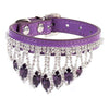 Purple Rhinestone Cat & Puppy Collar - Small