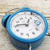 3 Inch Metal Bell Alarm Clock With Night Light Student Bedside Fashion Clock(Blue)