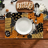 Halloween Cartoon Linen Placemat Kitchen Restaurant Decorative Insulation Pad(Pumpkin)