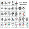 10 PCS Waterproof Arm Chest Scar Tattoo Sticker(Al-035)