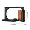 For Sony ZV-E10 PULUZ Wood Handle Metal Camera Cage Stabilizer Rig