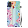 For Samsung Galaxy A21s Crystal Texture Colored Drawing Leather Phone Case(Sunflowers)