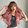 Gradient Pink Long Curly Chemical Fiber Wig Headgear(LC6018)