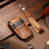 Hallmo Car Cowhide Leather Key Protective Cover Key Case for Toyota Corolla 2018 3-button(Brown)