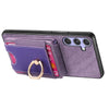 For Samsung Galaxy M32 4G Retro Splitable Magnetic Stand Card Bag Leather Phone Case(Purple)
