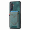 For Samsung Galaxy S25 5G Denim Texture Leather Skin Phone Case with Card Slot(Green)