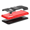 For Alcatel 3L (2020) Tire Texture Shockproof TPU + PC Protective Case with Holder(Red)