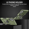 For Samsung Galaxy S25+ 5G Ring Holder Armor Hybrid Phone Case(Green)