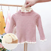 Autumn and Winter Girls Sweater Baby Warm Pullover Bottoming Shirt, Size: 100cm(Add Velvet Pink)