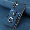 For Samsung Galaxy A35 5G Retro Skin-feel Ring Card Wallet Phone Case(Blue)