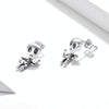 S925 Sterling Silver Cool Skeleton Man Ear Studs Women Earrings
