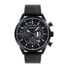 SANDA 5010P Six-Pin Cool Big Dial Waterproof Three-Eye Men Watch Leather Strap Fashion Trend Men Watch(Black)