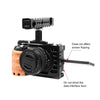 For Sony Alpha 7C / ILCE-7C / A7C PULUZ Wood Handle Metal Camera Cage Stabilizer Rig