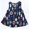 Baby Girls Fashion Donut Print Sleeveless Dress, Kid Size: 130 Yards(Royal Blue)