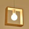 Home Decoration Personality Creative Simple Solid Wood Geometric Pendant Lights (Square)