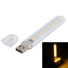 3W 8 LEDs 5730 SMD USB LED Book Light Portable Night Lamp, DC 5V (Warm White)