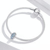 S925 Sterling Silver Blue Zircon Positioning Buckle Beads DIY Bracelet Necklace Accessories