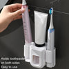 Electric Toothbrush Holder Automatic Toothpaste Squeezer Bathroom Wall Mounted Toothpaste Holder(Gray)