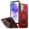 For Samsung Galaxy A55 5G Shield Frame Holder MagSafe Phone Case(Red)