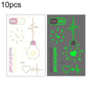 10 PCS Waterproof Luminous Tattoo Stickers Gradient Temporary Tattoo Stickers(EI-143)